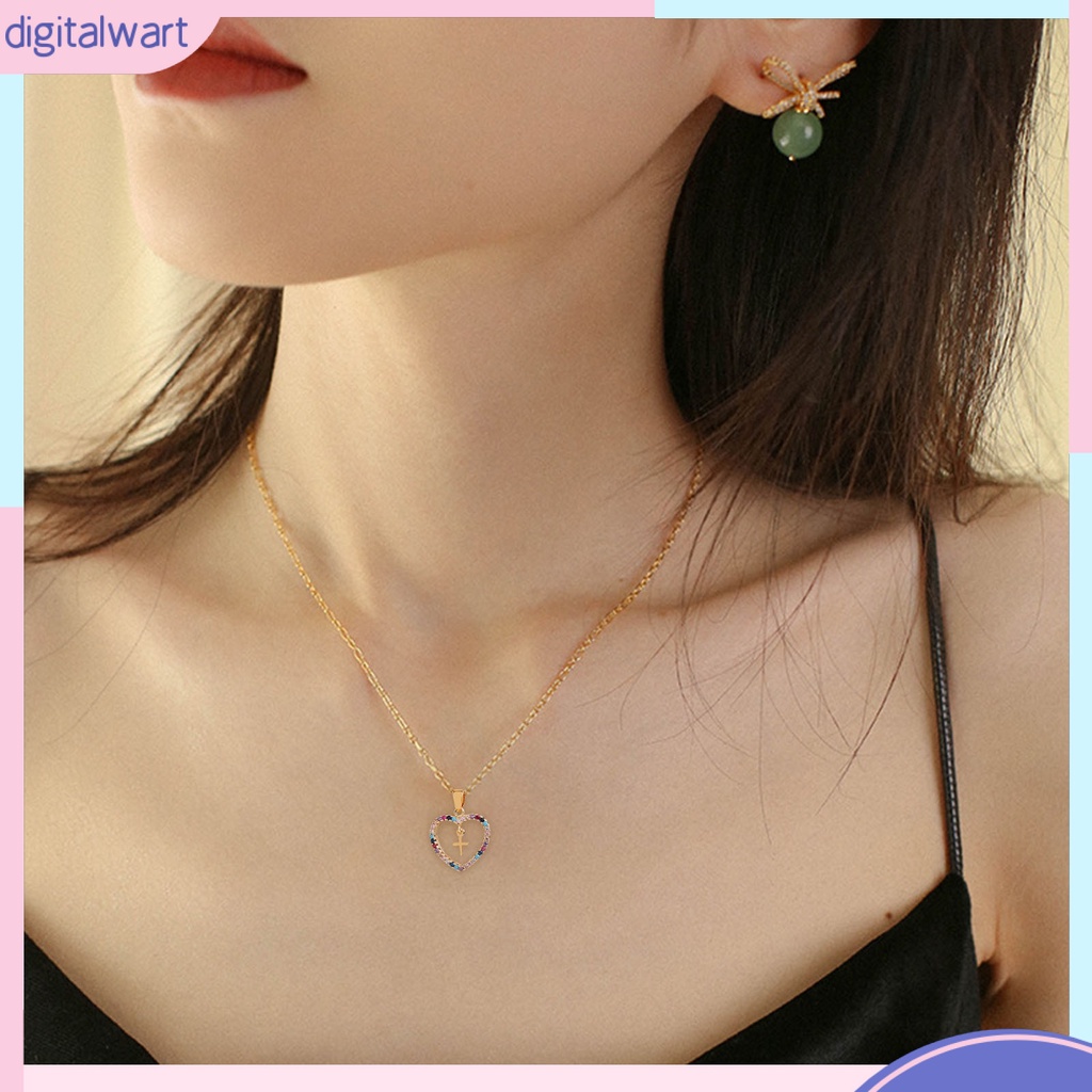 Vòng cổ Mặt Hình Trái Tim / Thánh Giá Đính Đá Nhiều Màu Sắc Thời Trang Cho Nữ