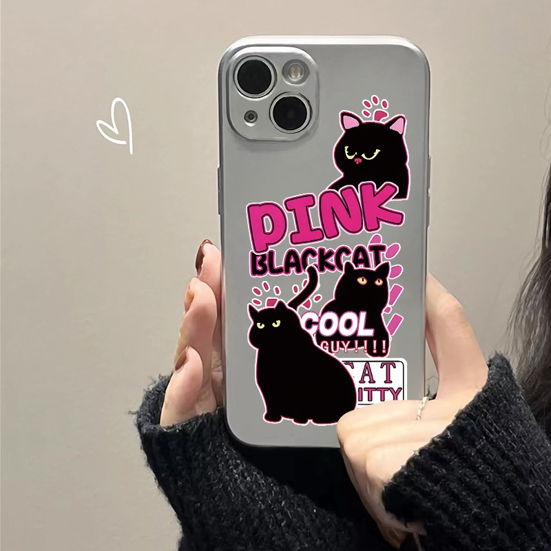 Vỏ điện thoại mèo chống sốc trong suốt tương thích cho IPhone 11 13 14 12 Pro 7 8 6s Plus XS Max X XR Vỏ mềm mại dễ thương Vỏ silicon TPU
