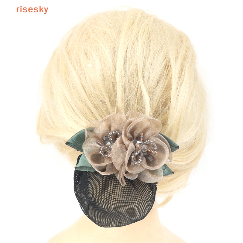 [risesky] Kẹp Tóc Lưới Xoăn Nhẹ Nhàng Thanh Lịch Hàn Quốc Cho Y Tá / Ngân Hàng / Khách Sạn