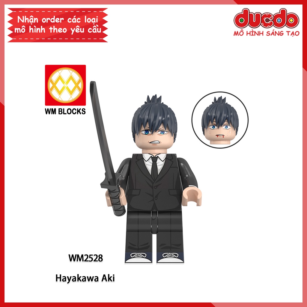 Minifigures nhân vật Quỷ Máy Cưa Chainsaw Man Denji Pochita - Đồ chơi Lắp ghép Xếp hình Mini Mô hình WM WM6159