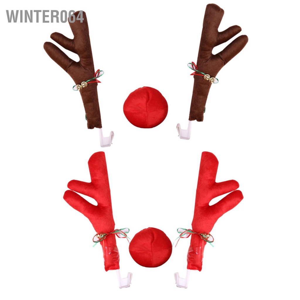 Winter064 Xe Gạc Tuần Lộc Bộ Mũi Ngộ Nghĩnh Dễ Thương Có Chuông Cho Giáng Sinh Trang Trí Hơi