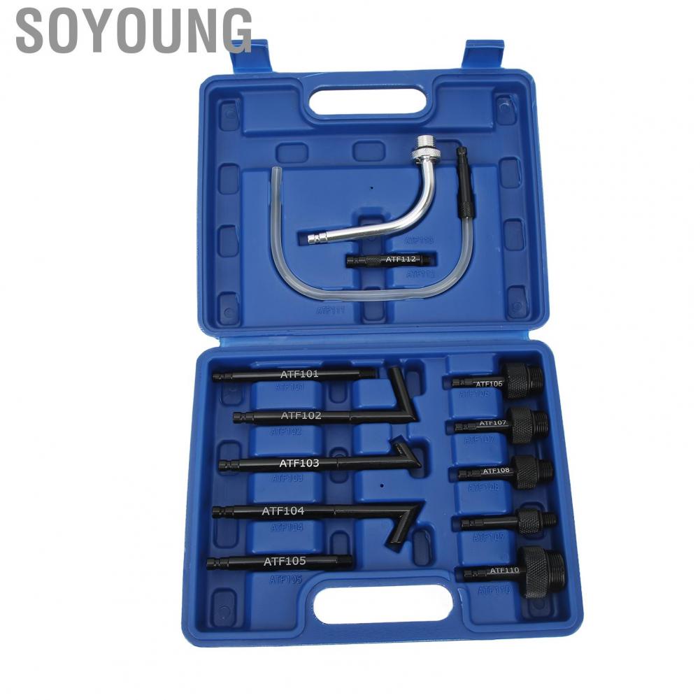 Soyoung ATF Gearbox Filling Adapter  13 Pcs Transmission Oil Refill Connector Tool Heavy Duty Carbon Steel for Auto