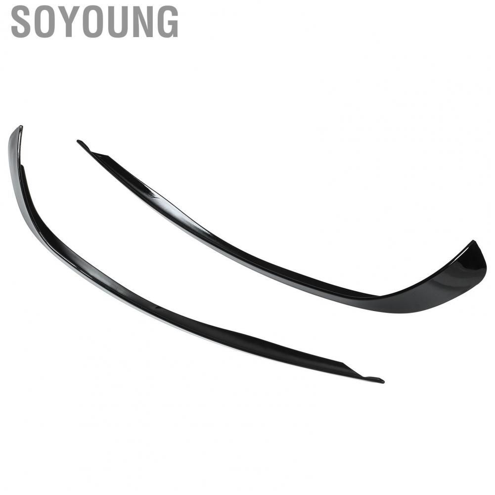 Soyoung Front Bumper Air Vent Trim  Weatherproof Splitter Spoiler Stylish Decor Glossy Black for Vehicle