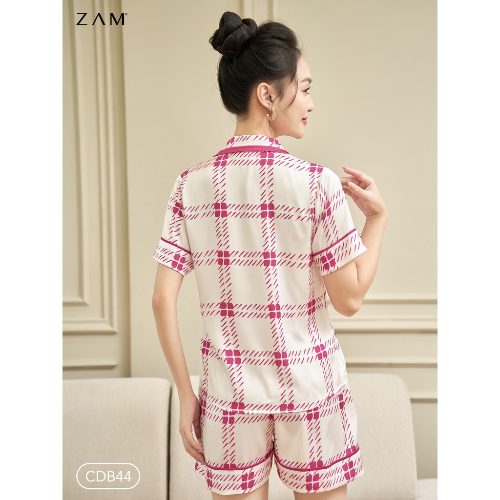 ZAM - CDB44 - Ngắn tay quần đùi TARTAN HỒNG