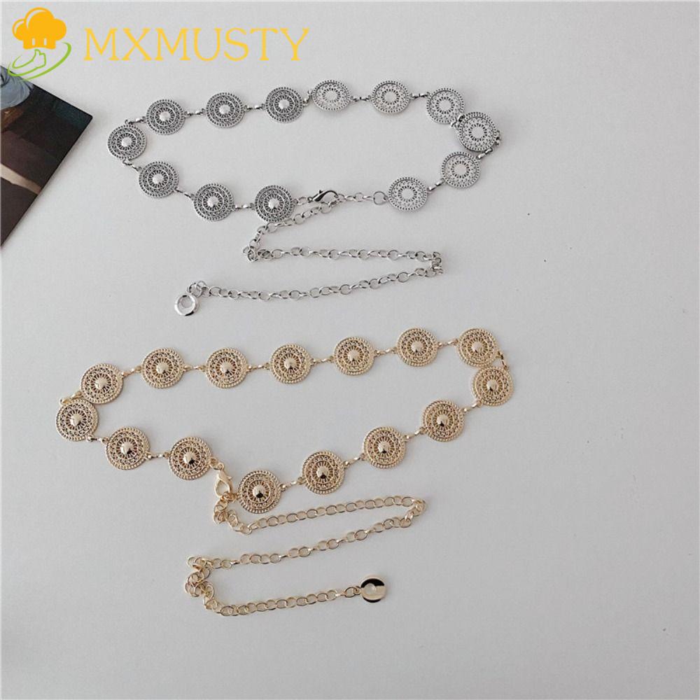 Dây Xích Đeo Hông Bằng Kim Loại Họa Tiết Hình Học Phong Cách Punk Hip Hop Trang Trí Quần Jean / Bụng Cho Nữ