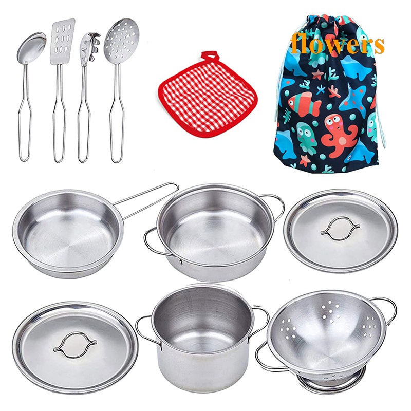 Đồ chơi trẻ em Nấu Ăn Mini Bằng Thép Không Gỉ Cho Bé