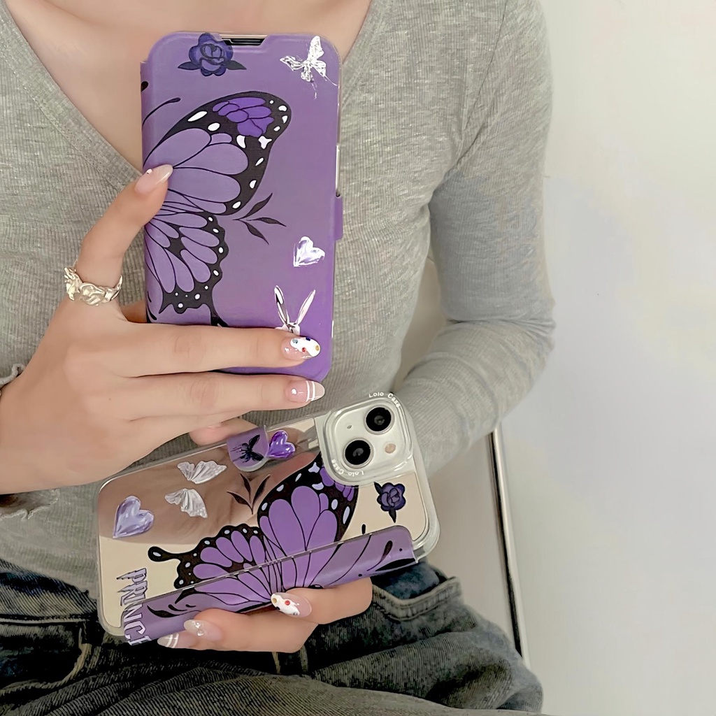 Ốp Điện Thoại Silicon tpu Mềm Trong Suốt Chống Sốc In Họa Tiết Bươm Bướm Dành Cho iPhone 14 13 12 11 PRO MAX