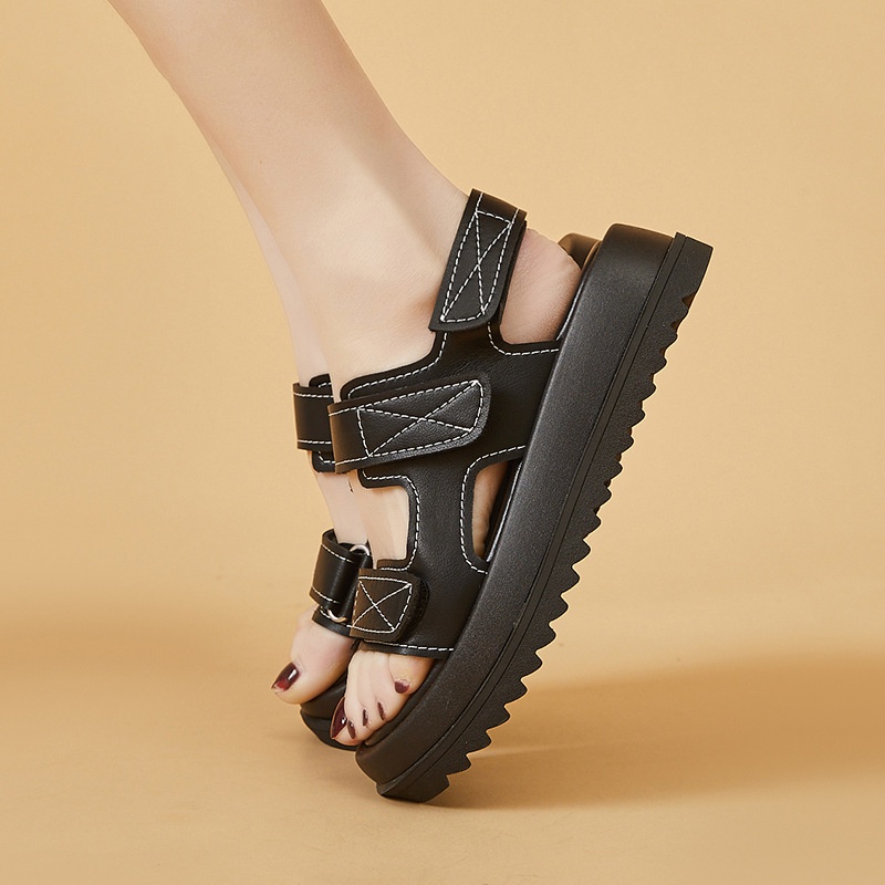 Duoya Giày Sandal Thể Thao Đế Phẳng Dày Mùa Hè Cho Nữ Miễn Phí Vận Chuyển