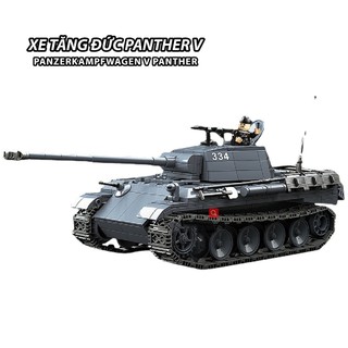 Đồ chơi Lắp ráp Mô hình xe tăng Đức Panzer V Quanguan 100246 Panzerkampfwagen Tank