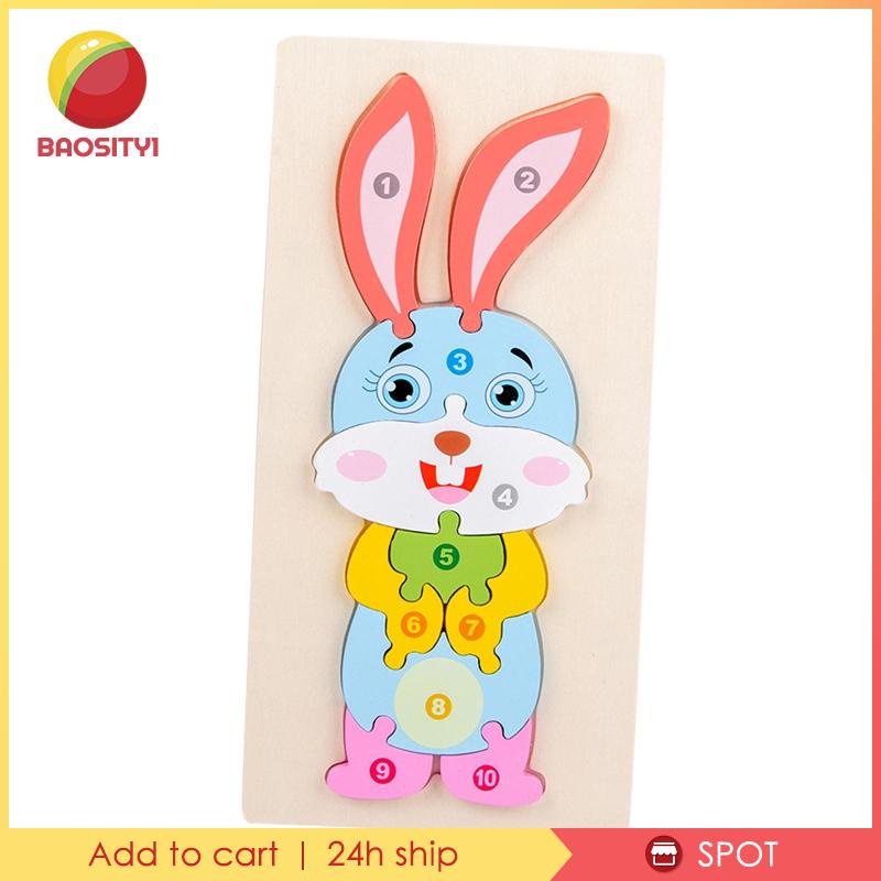 [Baosity1] Đồ Chơi Ghép Hình Thỏ 3D Bằng Gỗ Giáo Dục Sớm Cho Trẻ Em