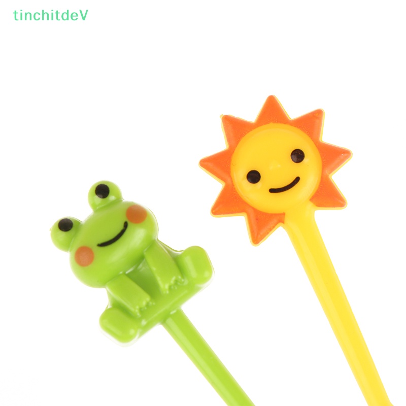 Bộ 8 Nĩa Ăn Trái Cây / Tráng Miệng Hình Động Vật Hoạt Hình Mini Cho Bé