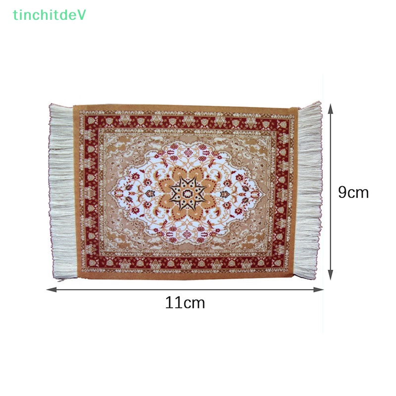 1 Miếng Lót Tách Trà Bằng Thiếc Cách Nhiệt Họa Tiết Thổ Cẩm Vintage Phối Tua Rua