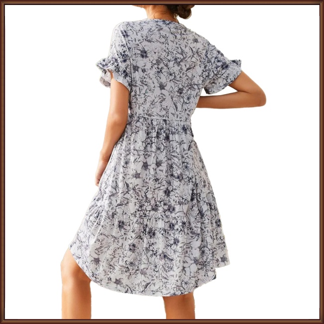 Áo Thun 100% Polyester Tay Ngắn Cổ Chữ V In Họa Tiết Phong Cách Âu Mỹ