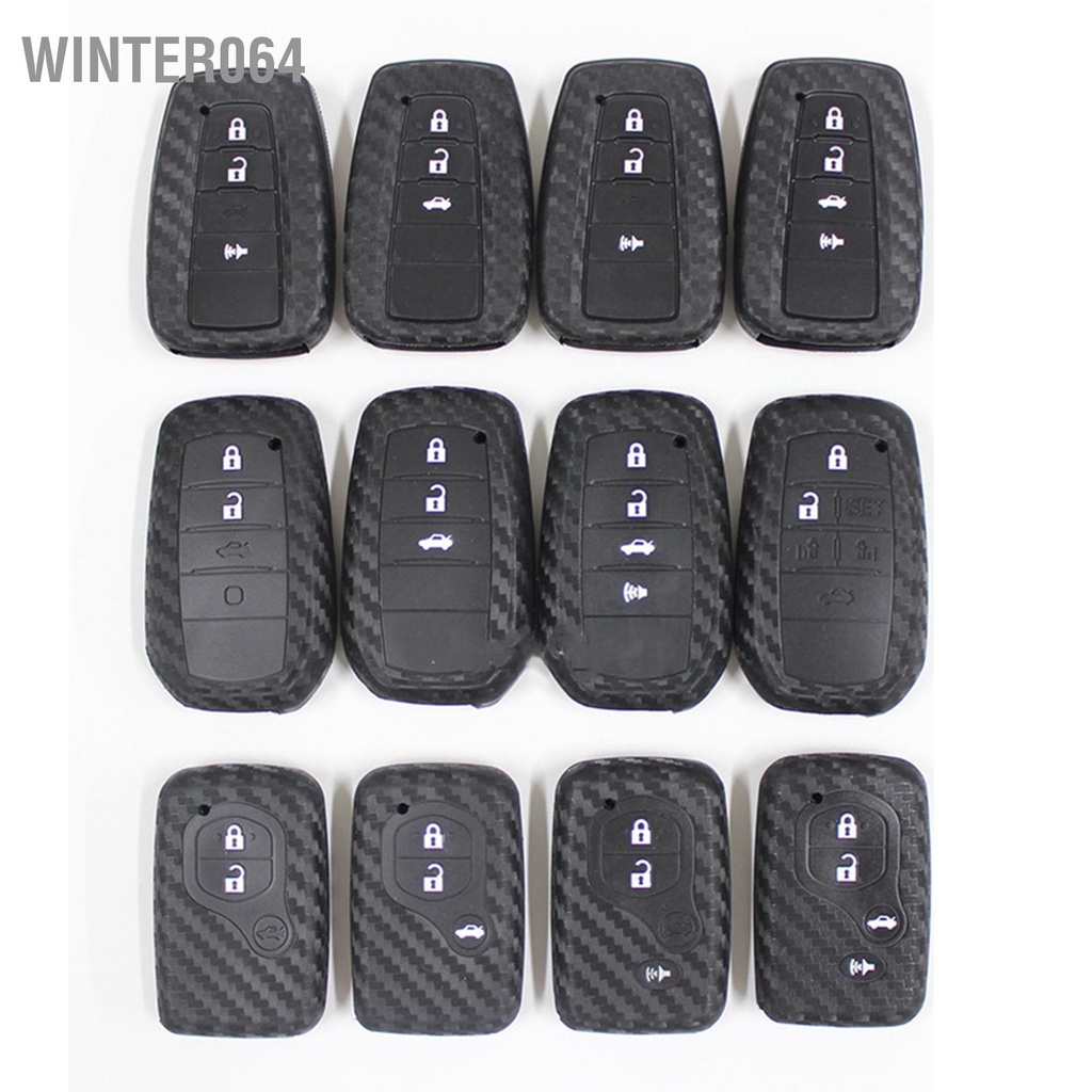Winter064 Ốp Chìa Khóa Ô Tô Fob Cover Từ Xa Bảo Vệ Lưng Sợi Carbon Phong Cách Phụ Kiện