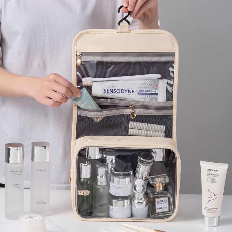 Túi Da PU Đựng Đồ Trang Điểm Sức Chứa Lớn Phong Cách Nhật Bản