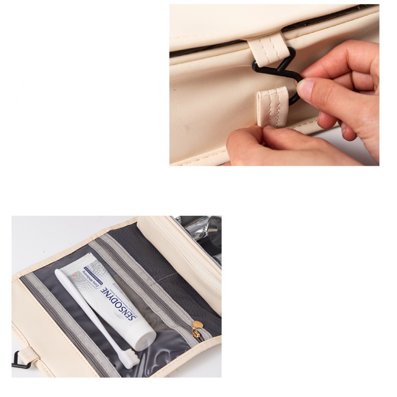 Túi Da PU Đựng Đồ Trang Điểm Sức Chứa Lớn Phong Cách Nhật Bản