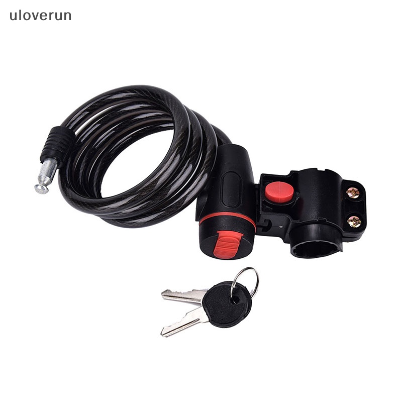 Uloverun 1 Dây Khóa Xe Đạp Xoắn Ốc Dài 90cm Bằng Thép + 2 Chìa Khóa vn