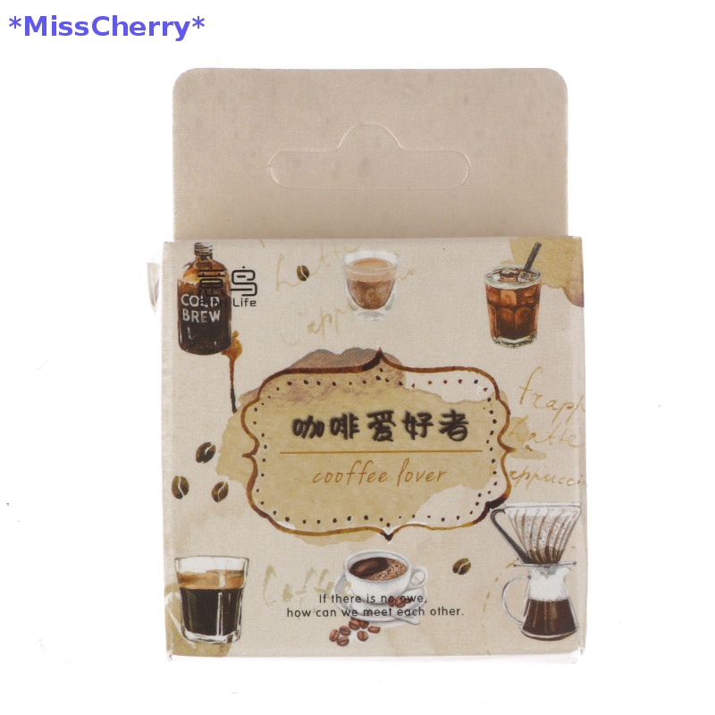 Hộp 46 Miếng Dán Chủ Đề Cà Phê Cổ Điển Trang Trí Điện Thoại / Sổ Tay / Sổ Ghi Kế Hoạch Mới