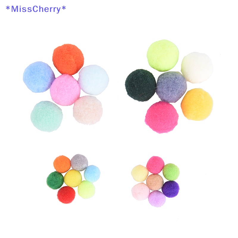 Set 100 Quả Cầu Lông Xù Nhiều Màu Sắc 10mm 20mm Dùng Để Làm Đồ Trang Trí Thủ Công Mới