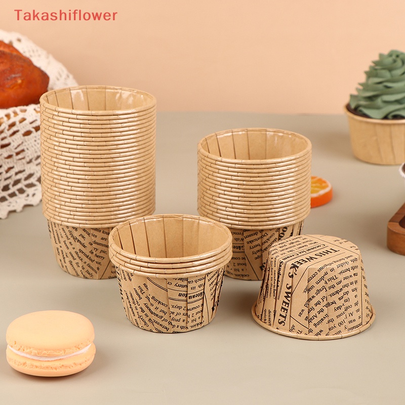 Set 50 Cốc Giấy Uốn Cong Làm Bánh Cupcake Chống Dầu