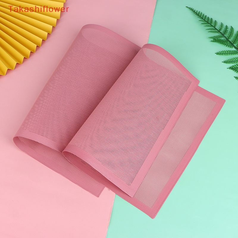 1 Miếng Lót Silicone Màu Hồng Đục Lỗ Chống Dính Có Thể Tái Sử Dụng