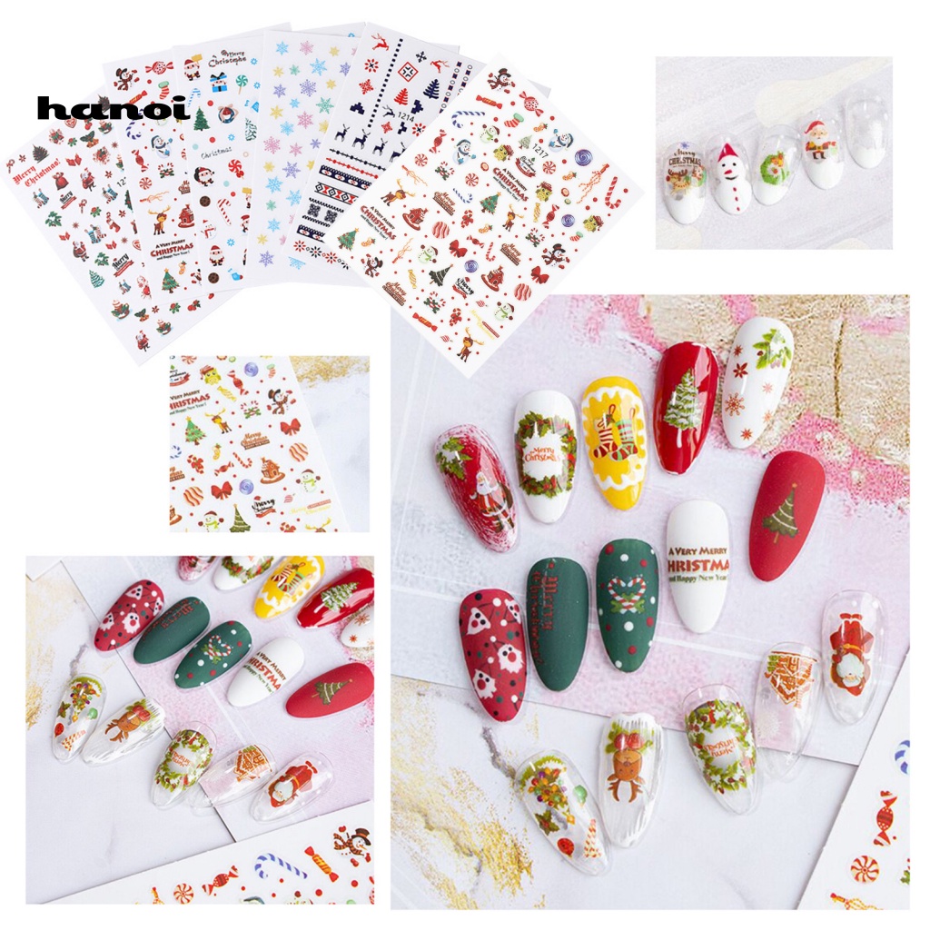 Set 11 Hình Dán Móng Tay Họa Tiết Bông Tuyết 3D DIY