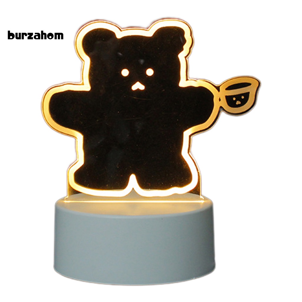 1 Bộ Đèn Ngủ LED Tạo Hình Gấu / Mũ Bằng Acrylic Tiết Kiệm Năng Lượng