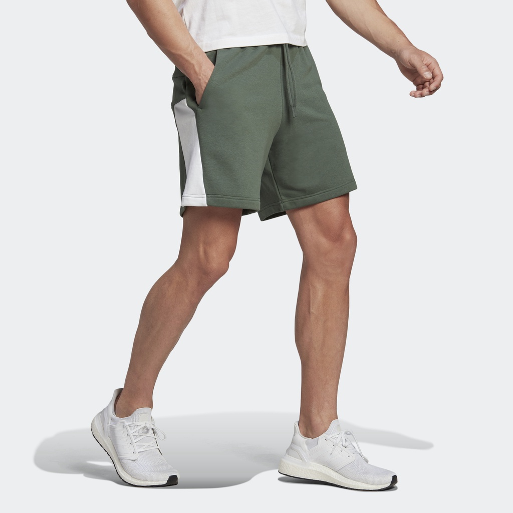 Adidas Phong cách sống Quần Short Thêu Badge of Sport Future Icons Nam màu xanh lá HM7878