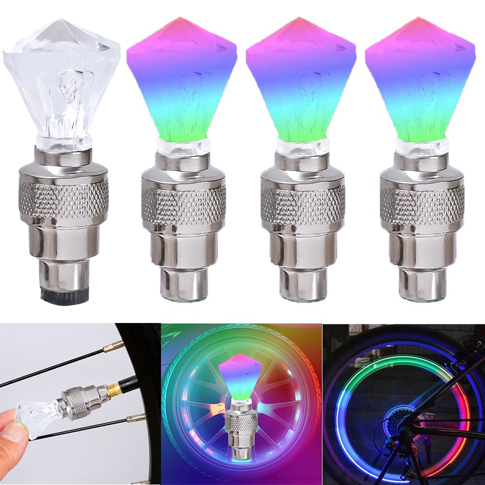 Đèn Led Cảnh Báo Ánh Sáng Ban Đêm Nhiều Màu Gắn Van Bánh Xe Hơi