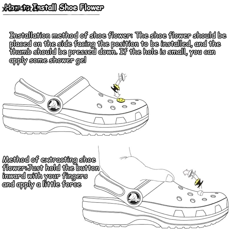 1 Bộ Phụ Kiện Trang Trí Giày Màu Kẹo Hình Croc Có Thể Tháo Rời