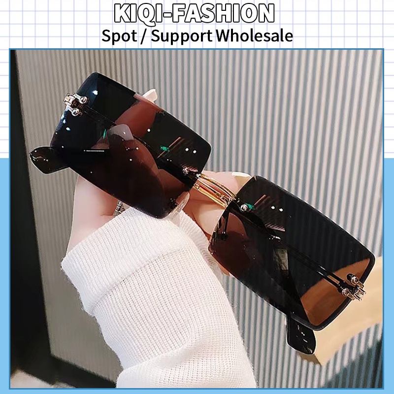 (KIQI-FASHION) COD Kính Mát Chống Tia UV400 Tròng Màu Gradient Phong Cách Vintage Thời Trang Cho Nữ