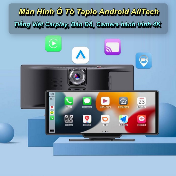 Màn Hình Ô Tô Taplo Carplay, Bản Đồ, Camera hành trình 4K - SUPERDECOR