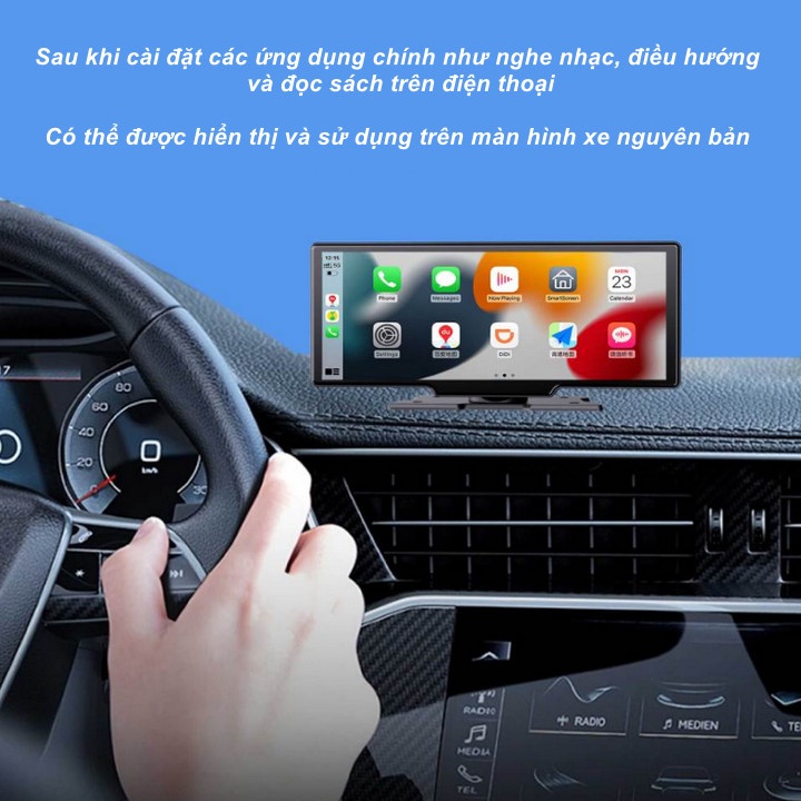 Màn Hình Ô Tô Taplo Carplay, Bản Đồ, Camera hành trình 4K - SUPERDECOR