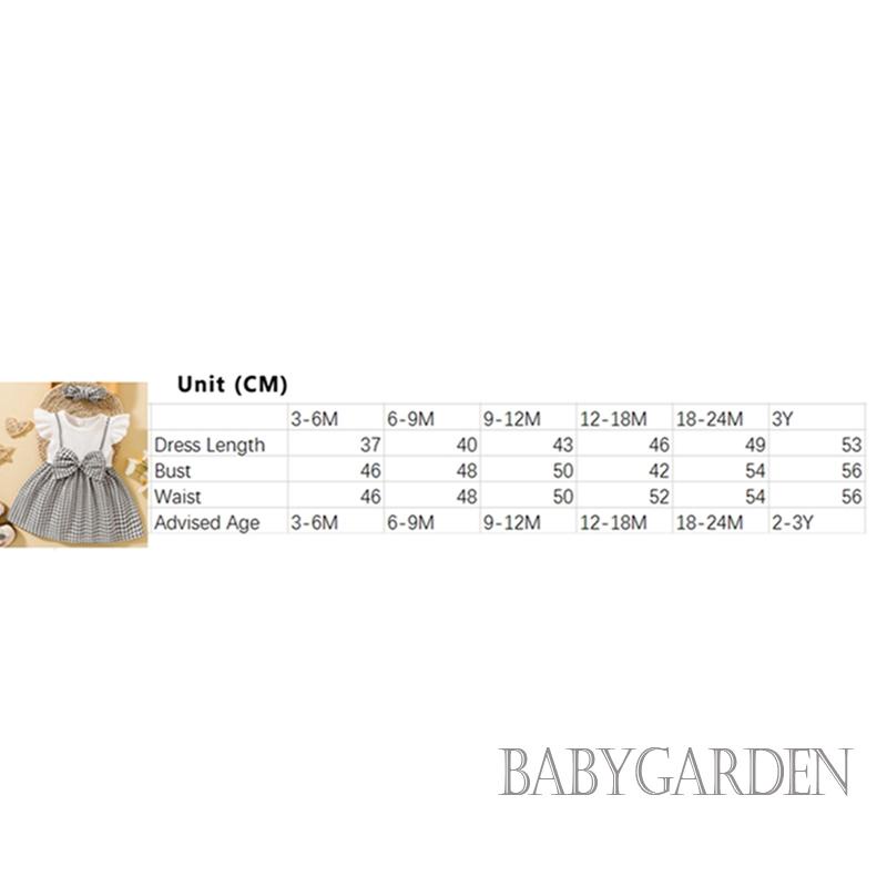 Đầm Chữ A Tay Cánh Tiên Họa Tiết Sọc Caro Kèm Băng Đô Cài Tóc Thời Trang Mùa Hè Cho Bé Gái 3 Tháng-3 Tuổi