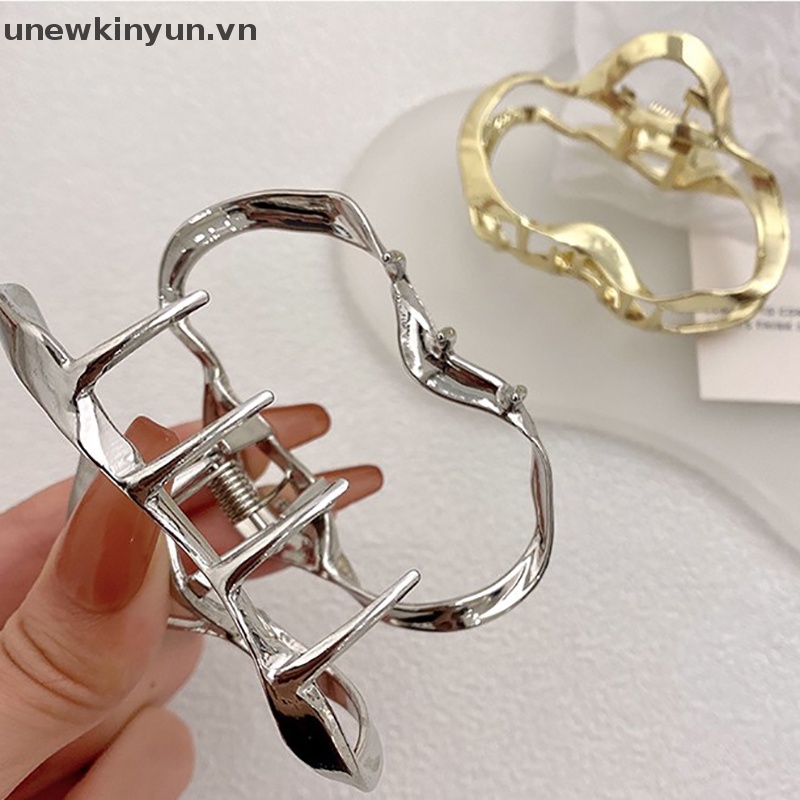 Kẹp Tóc Kim Loại Thiết Kế Đơn Giản Thanh Lịch Thời Trang Phong Cách Hàn Quốc Cho Nữ