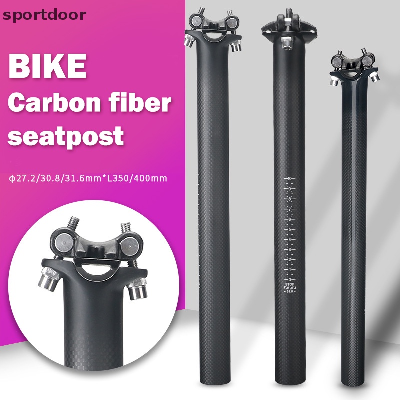 Trục Gắn Yên Xe Đạp Leo Núi Màu Đen Nhám 350mm / 400mm Dài 27.2 / 30.8 / 31.6mm Bằng Sợi Carbon