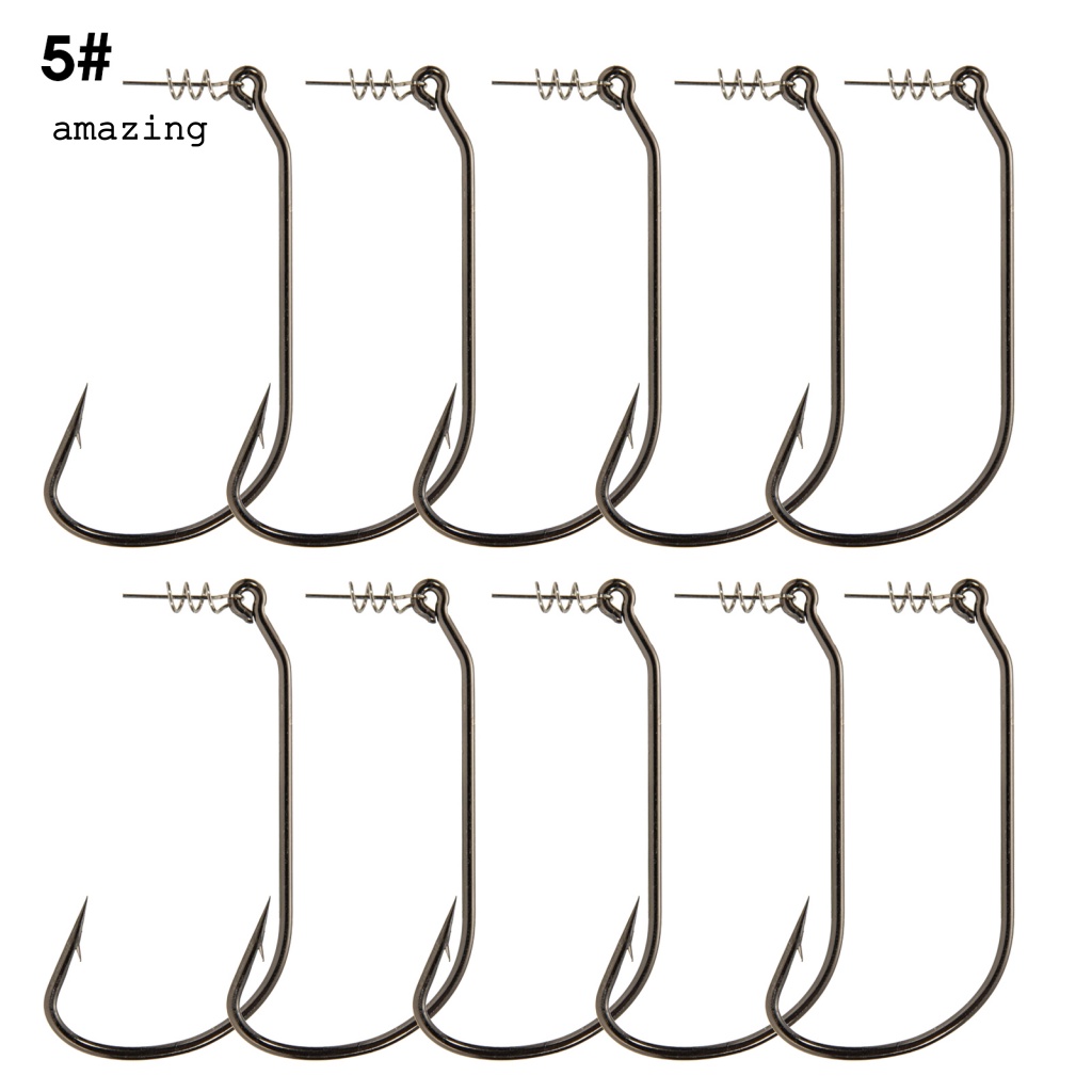 Hộp 10 Lưỡi Câu Cá Bằng Thép Carbon Cao Cấp Di Động Tiện Dụng