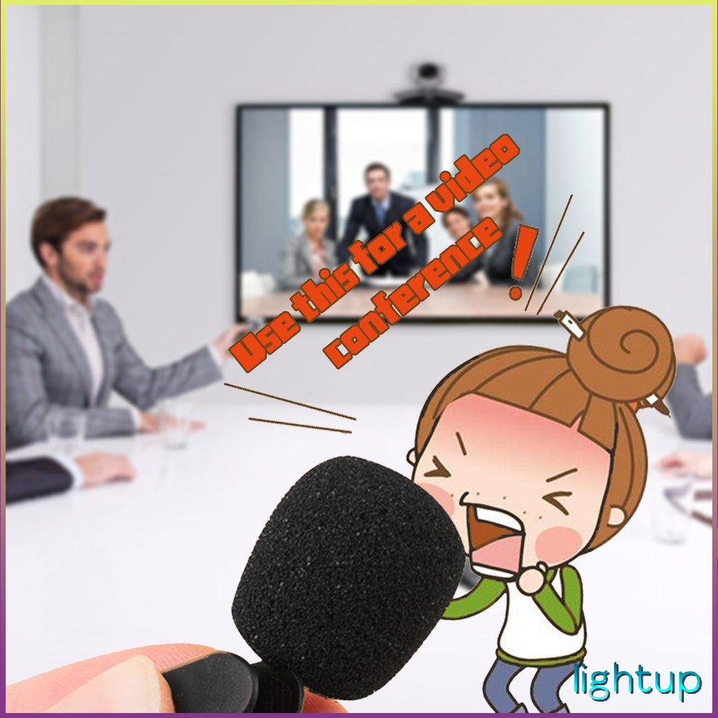 Micro Phòng Thu Mini Di Động 3.5Mm Bài Diễn Văn Kẹp Máy Tính Xách Tay Giảng Dạy Đen Mic