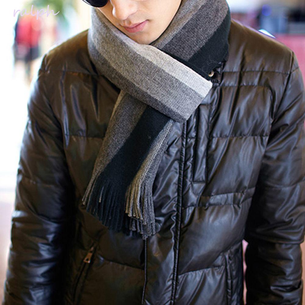 Khăn Choàng Dệt Kim Phối Tua Rua Thời Trang Công Sở Cao Cấp Cho Nam