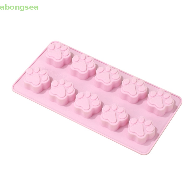 1 Khuôn Silicone Cấp Thực Phẩm 10 Lỗ Hình Dấu Chân Chó Mèo