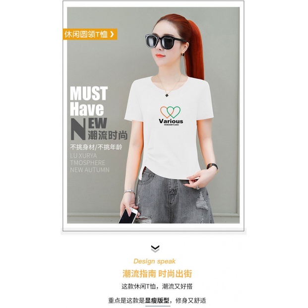 Áo Thun Cotton Ngắn Tay Lưng Cao Ôm Dáng Mẫu Mới 2023 Thời Trang Cho Nữ