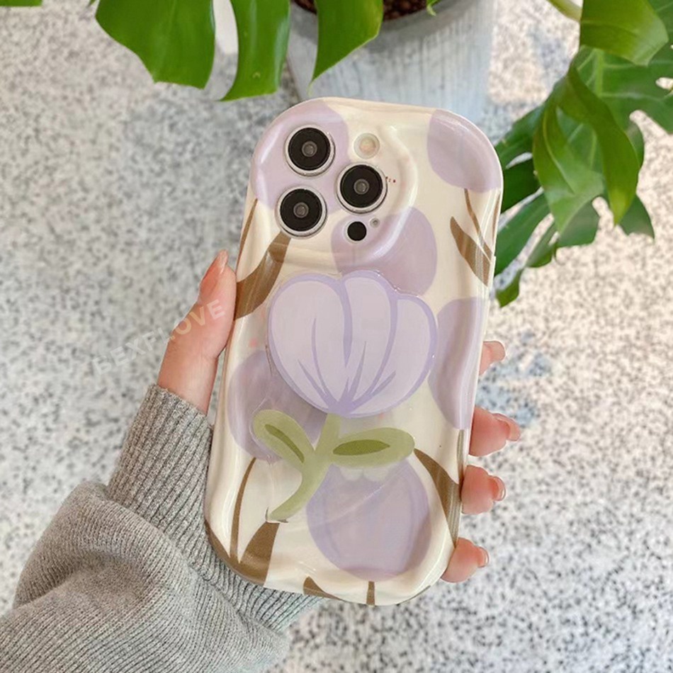 Ốp Lưng Silicone ChốNg SốC HìNh Hoa Tulip Dễ Thương Cho iPhone 7 8 Plus 11 12 13 14 Pro MAX 12Pro X XR Xsmax SE 2020 14Plus 7 + 8 +