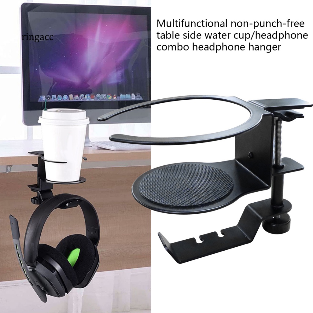 Móc Treo Tai Nghe Cốc Uống Nước Bằng Hợp Kim Nhôm Xoay Được 2 Trong 1 Đa Năng Dành Cho Gia Đình