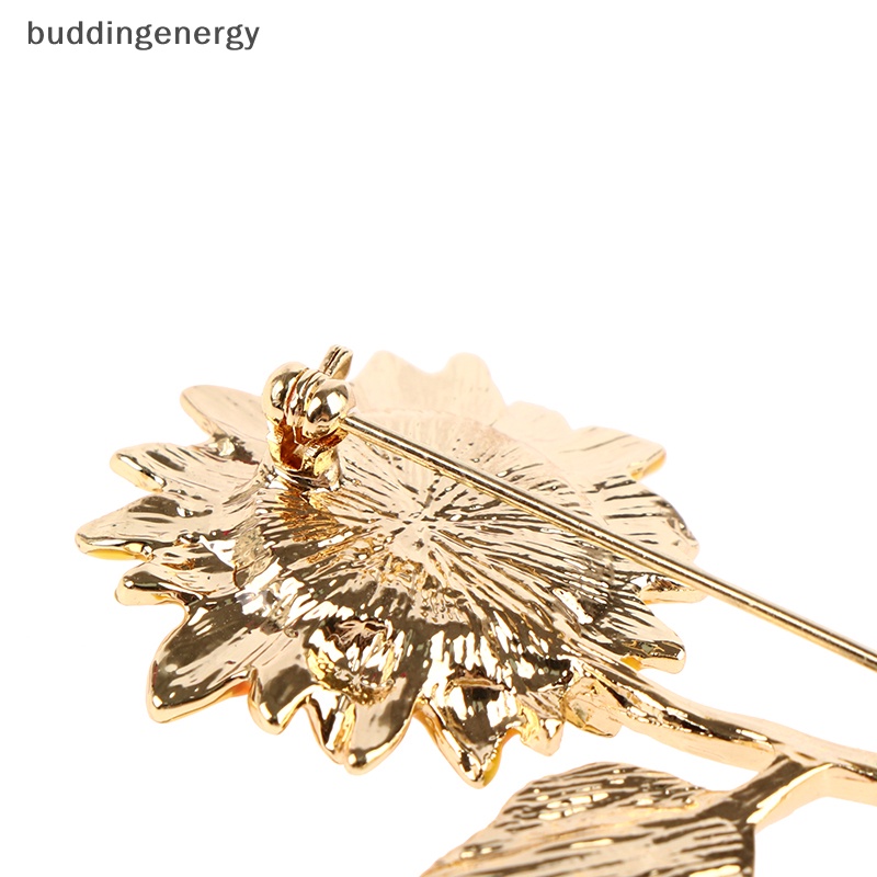 Ghim Cài Áo Hình Hoa Hướng Dương 2 Lá Tráng Men Thời Trang Dành Cho Nữ