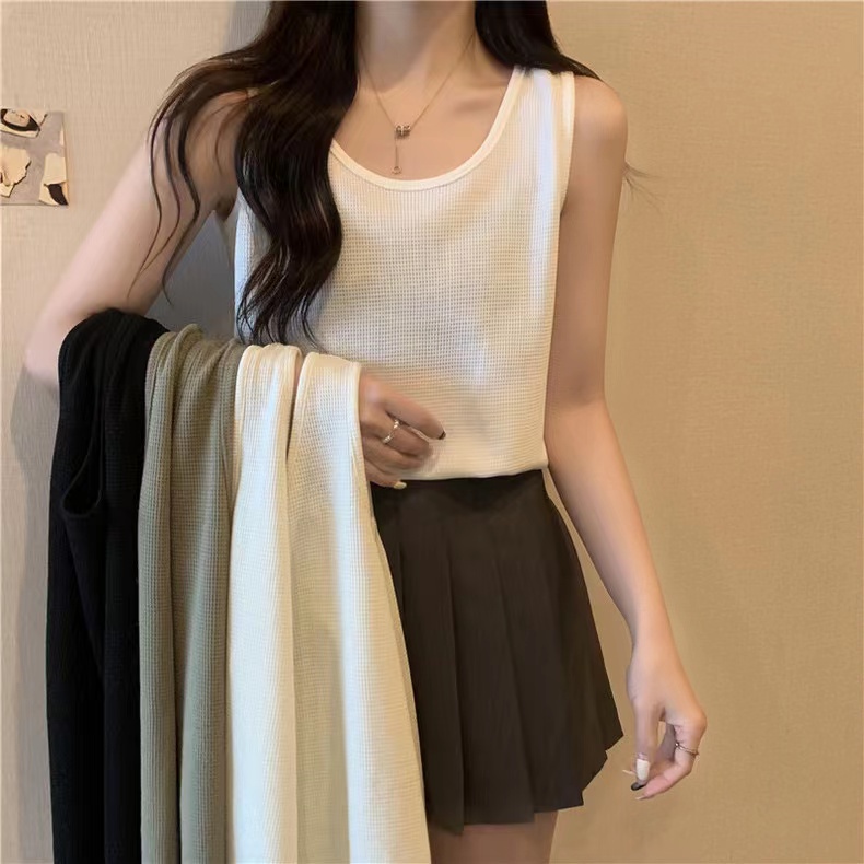 Áo SUXI không tay dáng rộng đơn giản thời trang mùa hè cho nữ