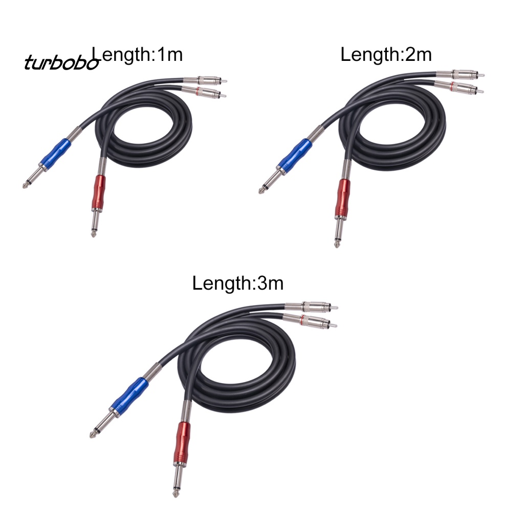 Cáp RCA 6.35mm Đầu Đực Sang 2 RCA Đầu Đực Độ Co Giãn Cao