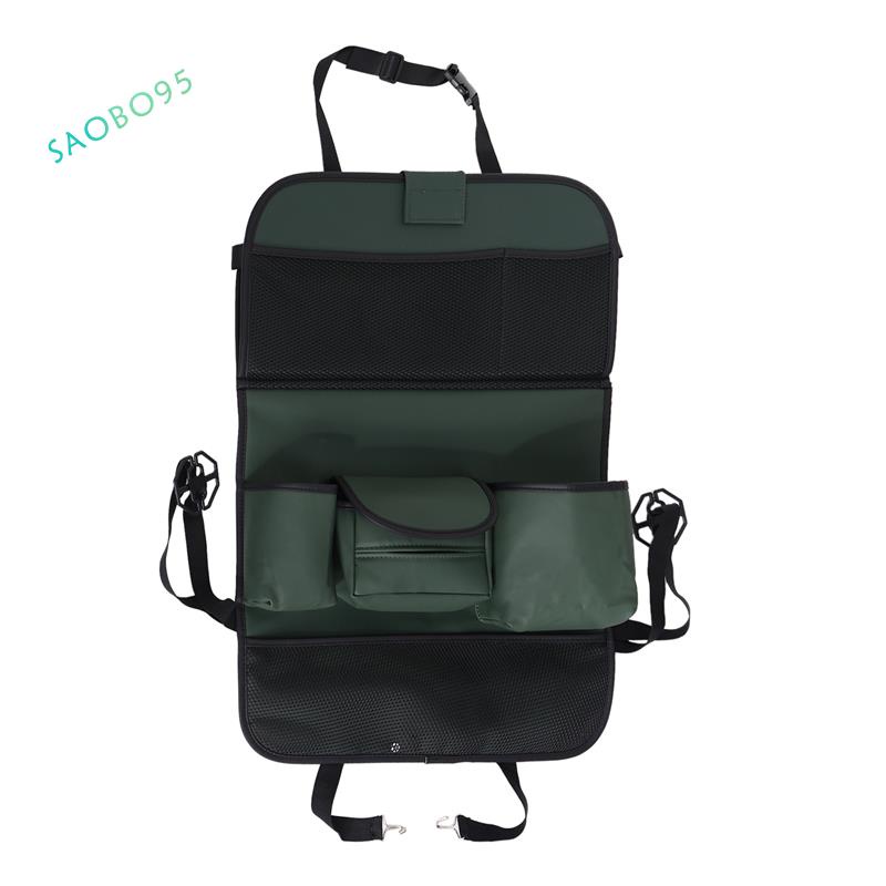 Ô tô Back Organizer Back Folding Table Folding Organizer Túi lưu trữ Hộp lưu trữ Nguồn cung cấp Đồ dùng cho ô tô Màu xanh lá cây