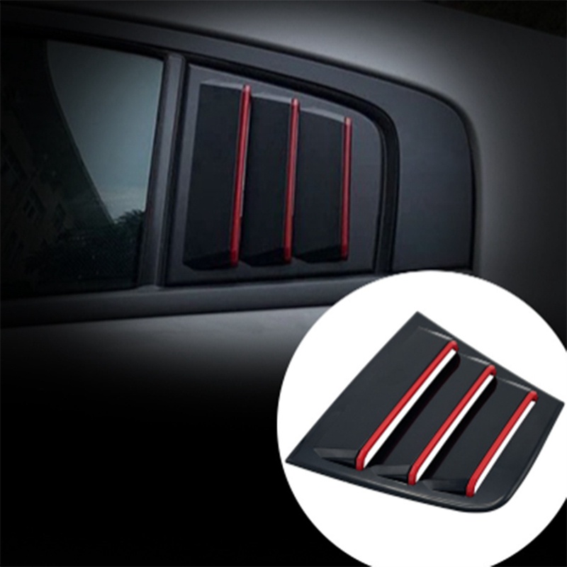 Khung Viền Lỗ Thông Gió Phía Sau Cửa Sổ Xe Hơi Màu Đen Bóng Cho Dodge Warhorse 2011-2021