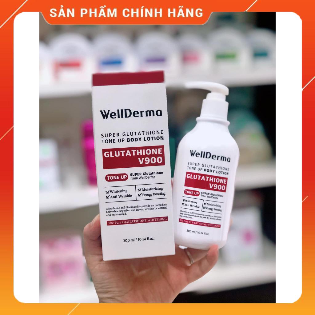 Kem Dưỡng Trắng Da Body Wellderma Super Glutathione Tone Up Body Lotion, Chai 300ml