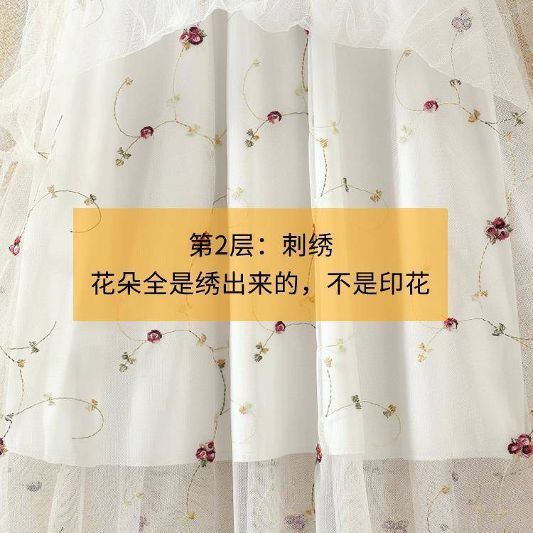 Chân Váy Chữ A Lưng Cao Phối Lưới Họa Tiết Hoa Thêu Thời Trang Cho Nữ